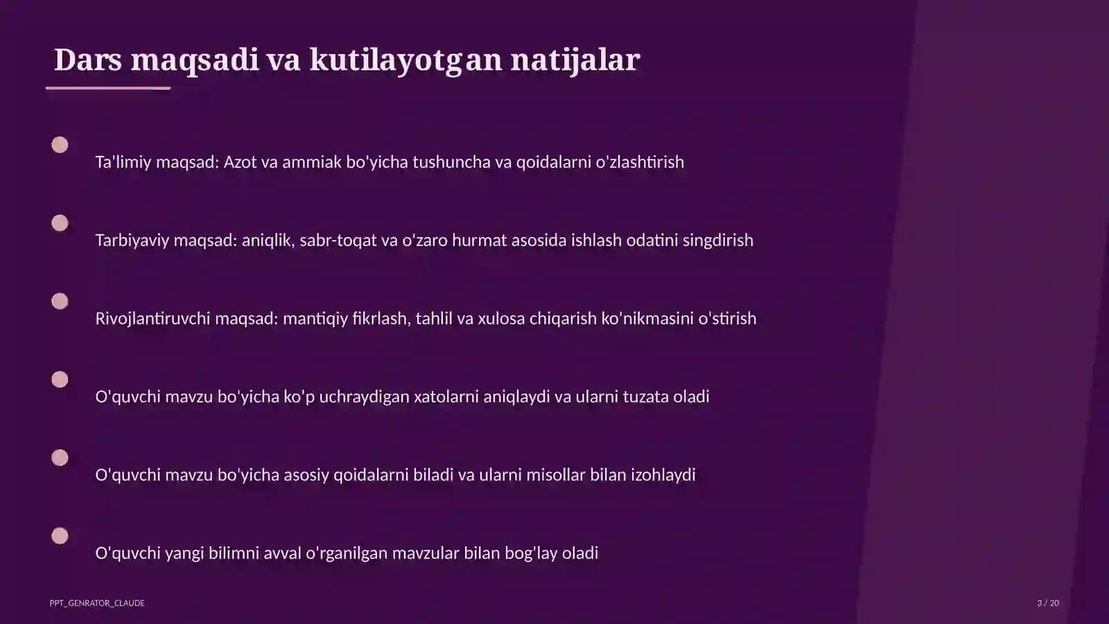Azot va ammiak (9-sinf)
