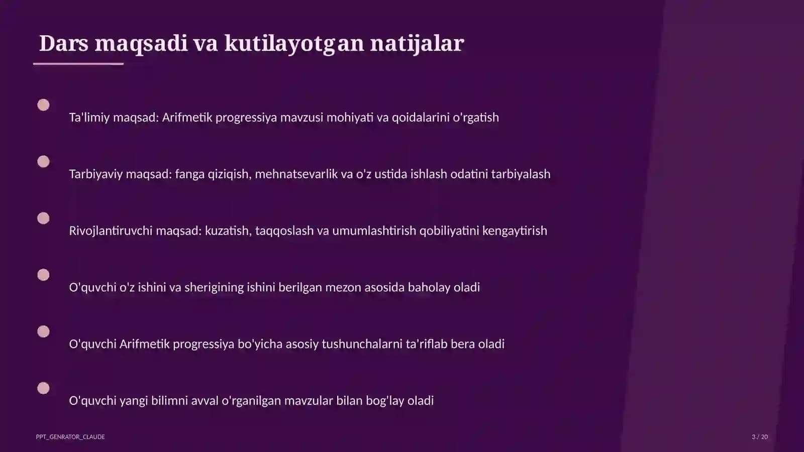 Arifmetik progressiya (9-sinf)