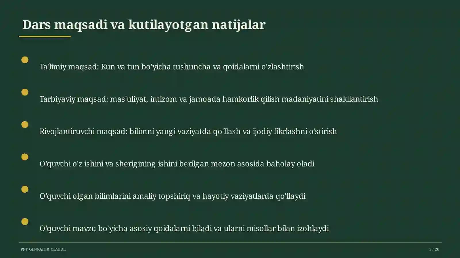 Kun va tun (1-sinf)