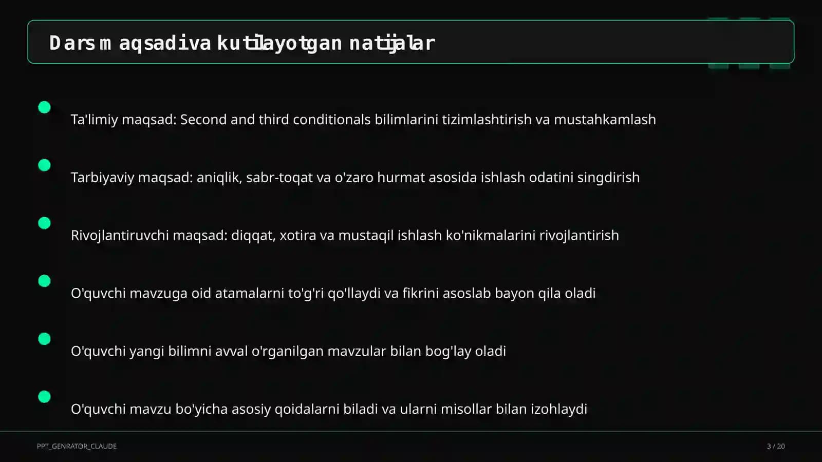 Second and third conditionals (10-sinf)