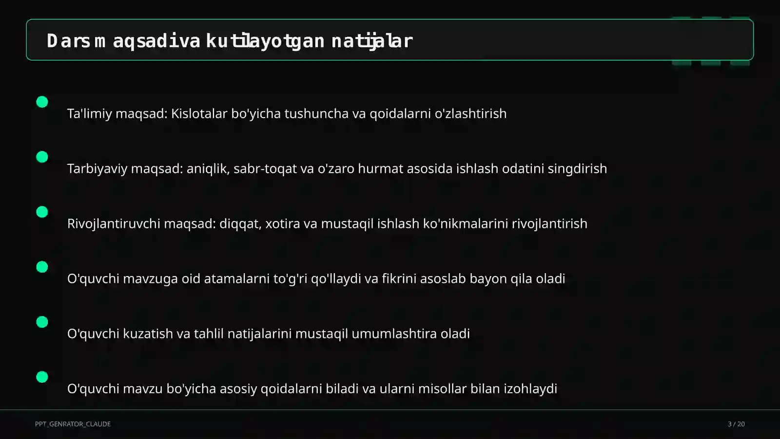 Kislotalar (8-sinf)