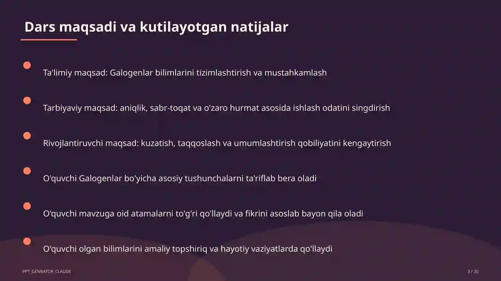 Galogenlar (9-sinf)