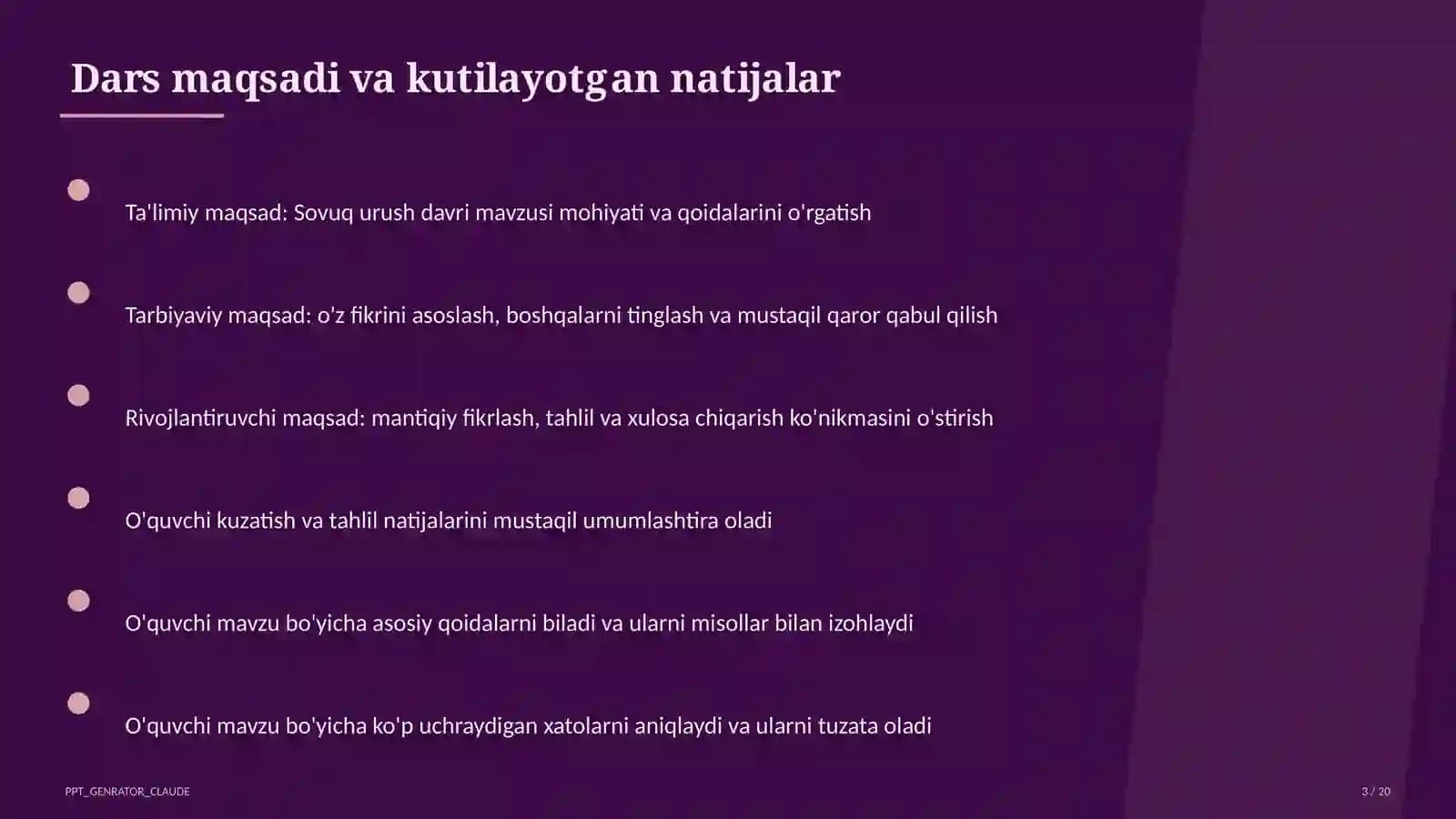 Sovuq urush davri (10-sinf)