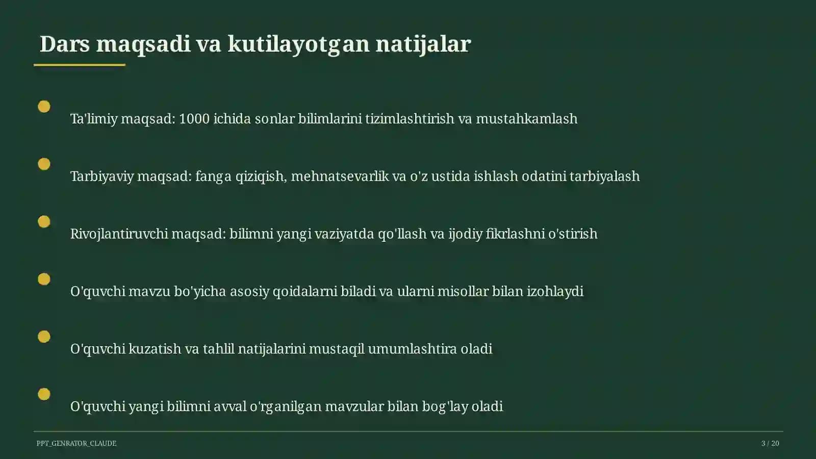 1000 ichida sonlar (3-sinf)