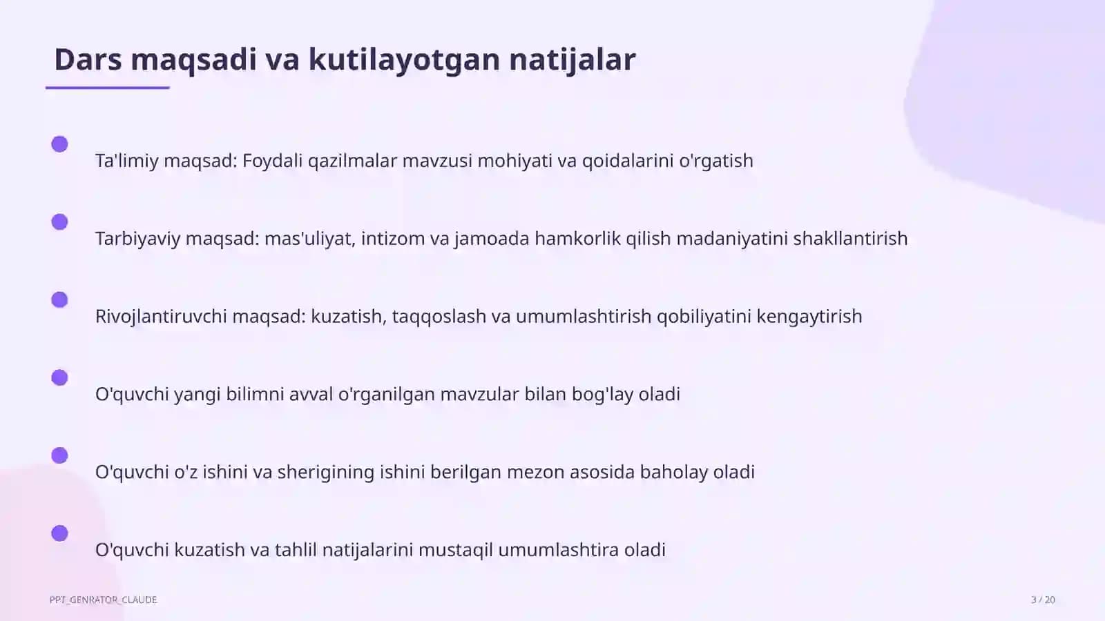 Foydali qazilmalar (3-sinf)