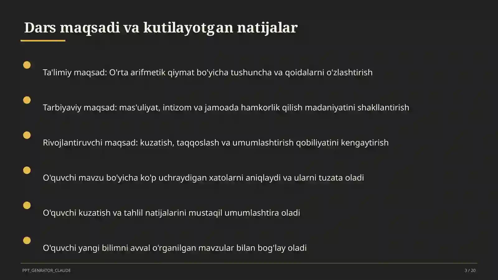 O'rta arifmetik qiymat (5-sinf)