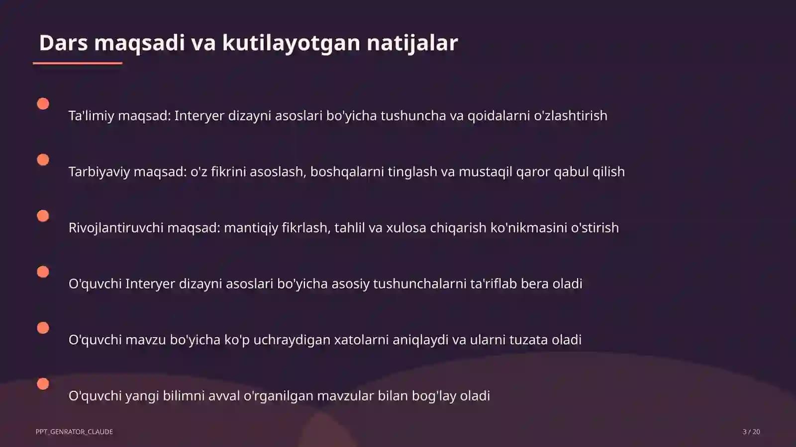 Interyer dizayni asoslari (8-sinf)