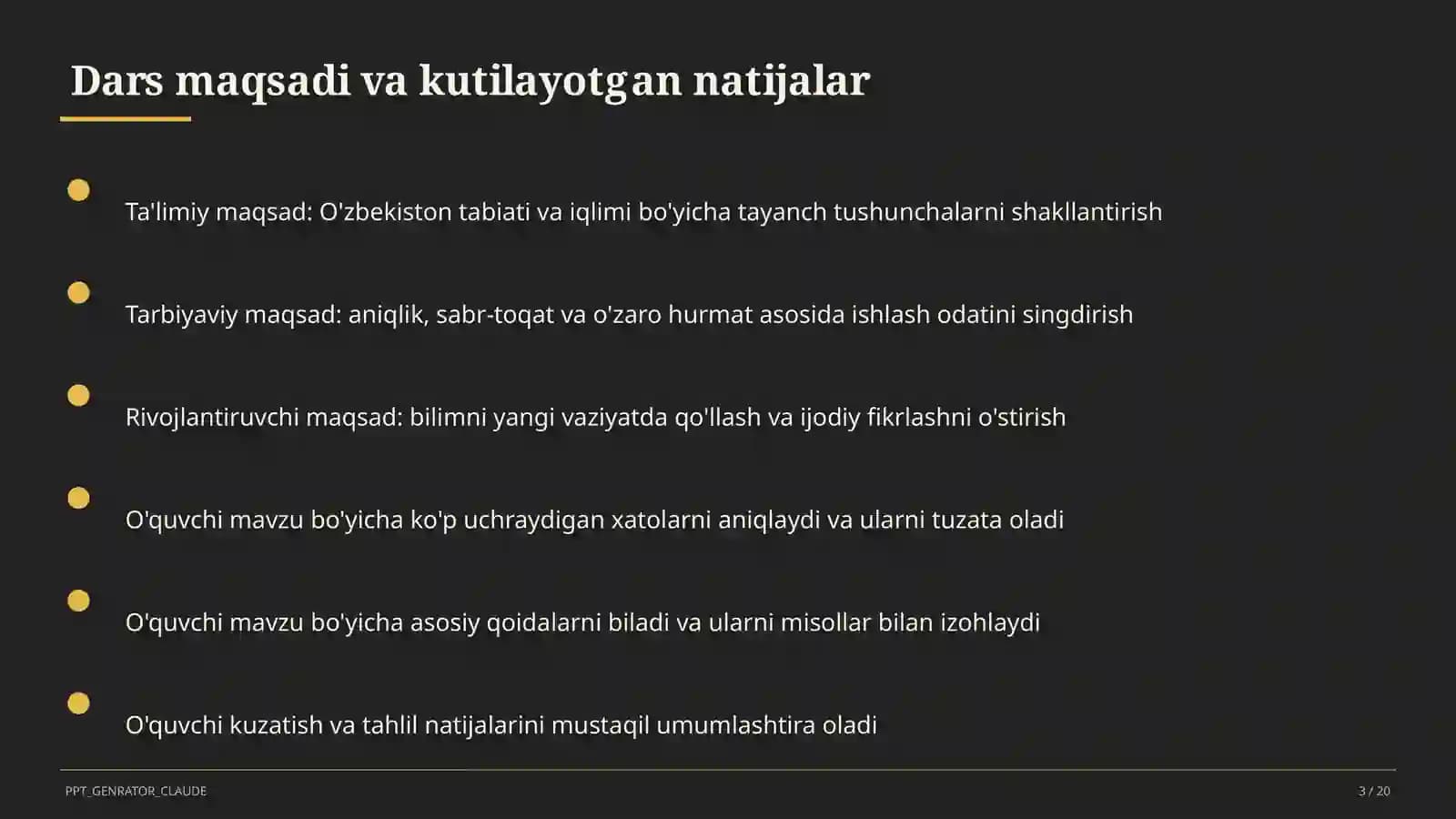 O'zbekiston tabiati va iqlimi (4-sinf)