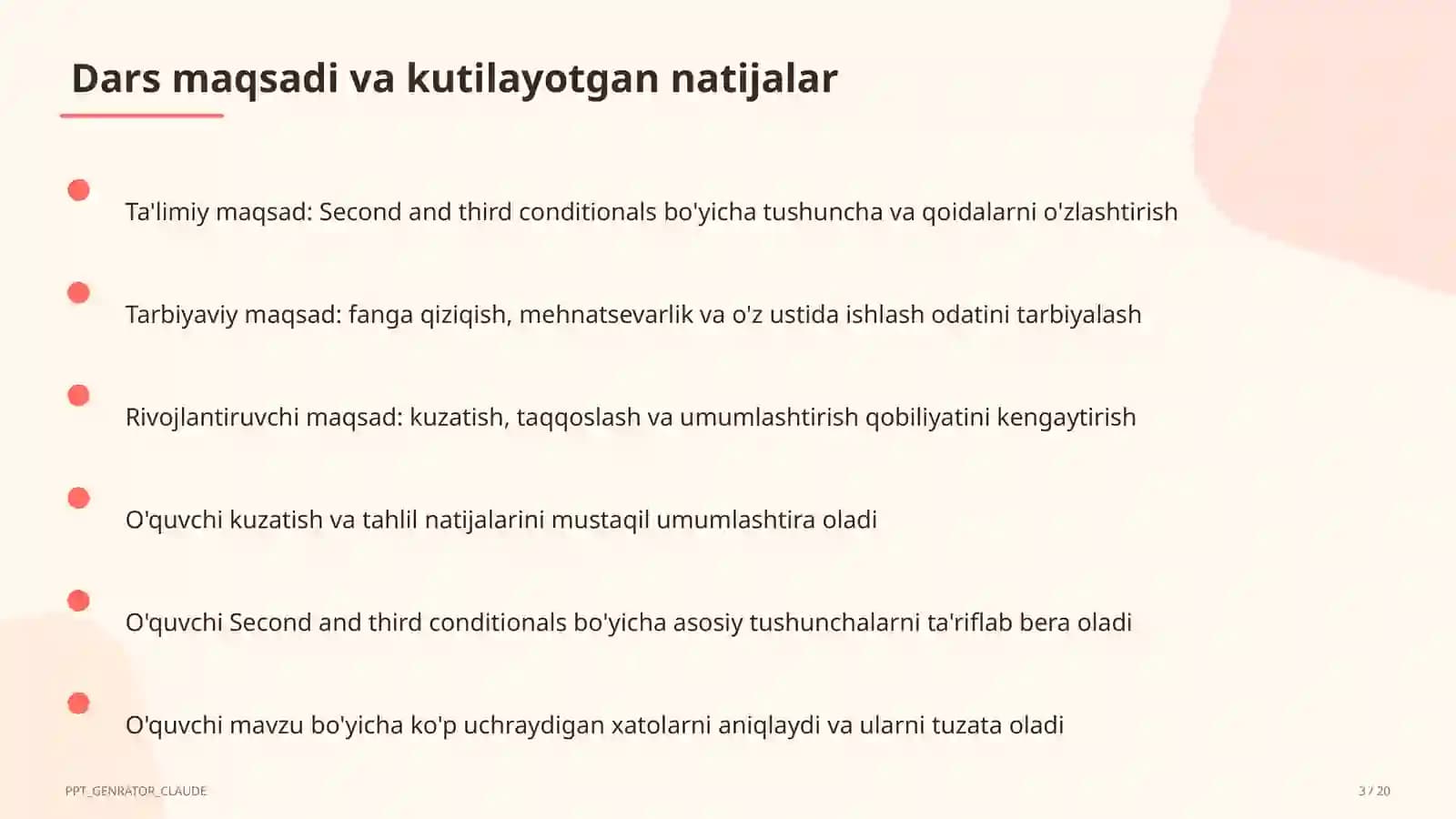 Second and third conditionals (10-sinf)