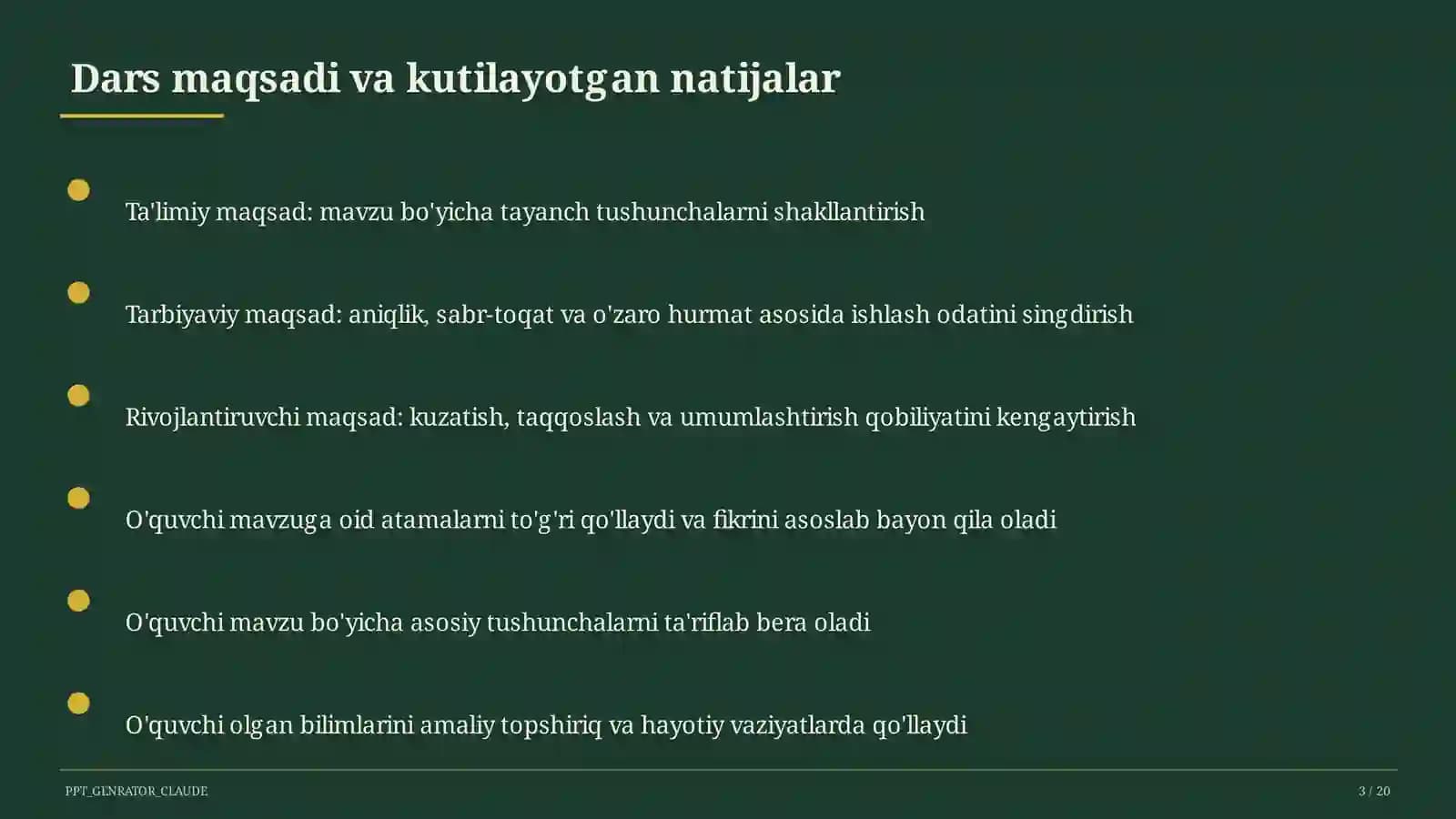 Dolzarb mavzular — maktab va o'qituvchilar (2026)