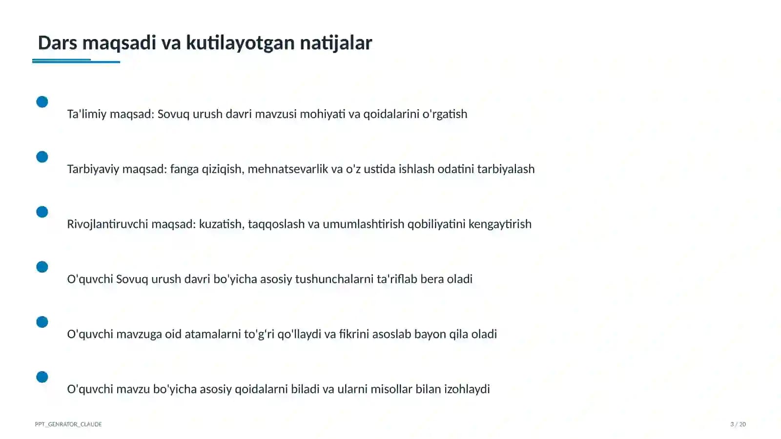 Sovuq urush davri (10-sinf)