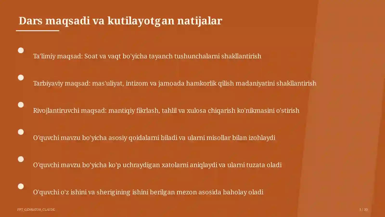 Soat va vaqt (1-sinf)