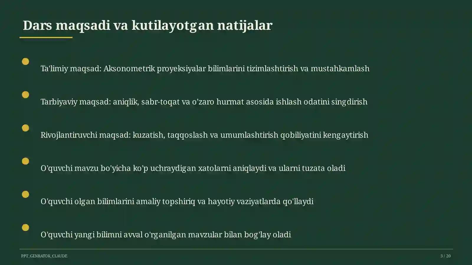 Aksonometrik proyeksiyalar (8-sinf)