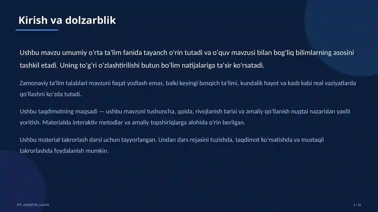 Dolzarb mavzular