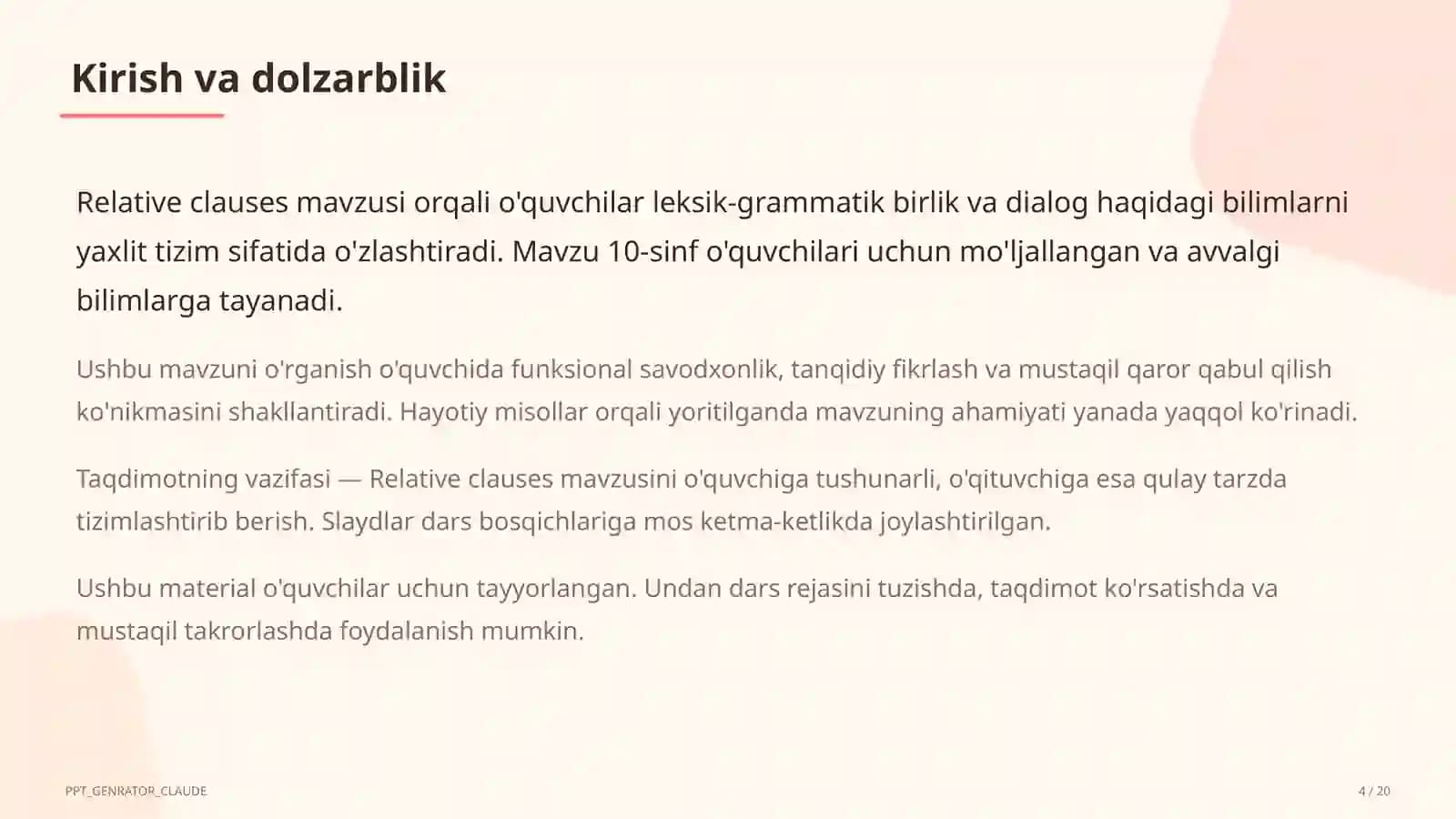 Relative clauses (10-sinf)