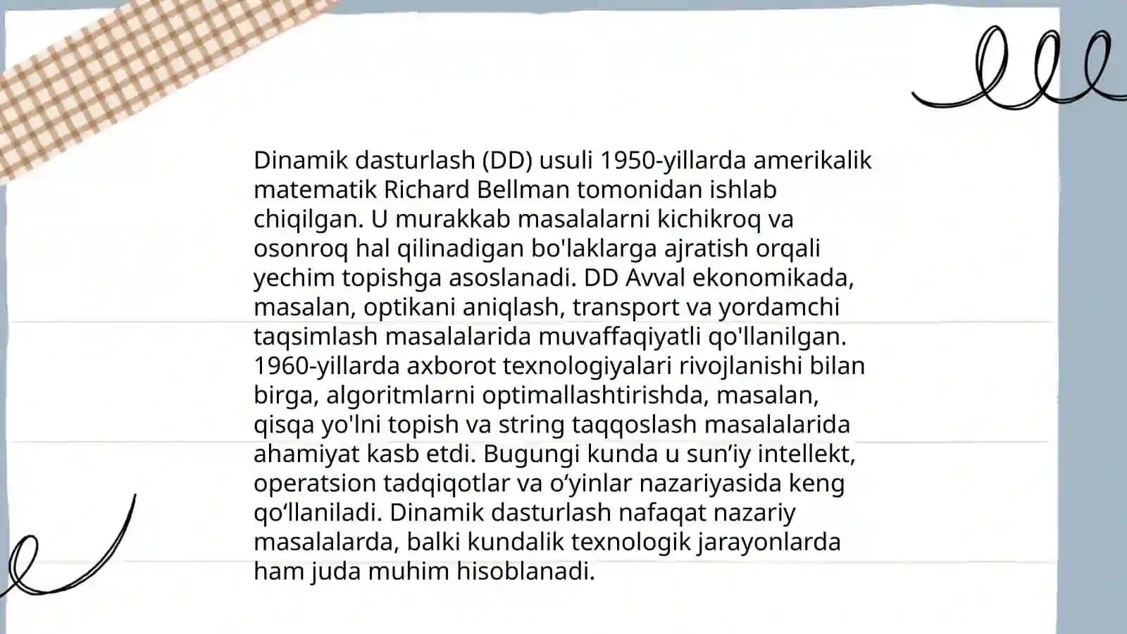 Dinamik dasturlash