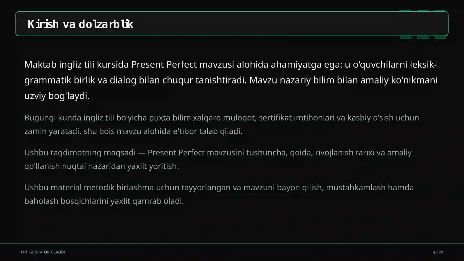 Present Perfect (8-sinf)
