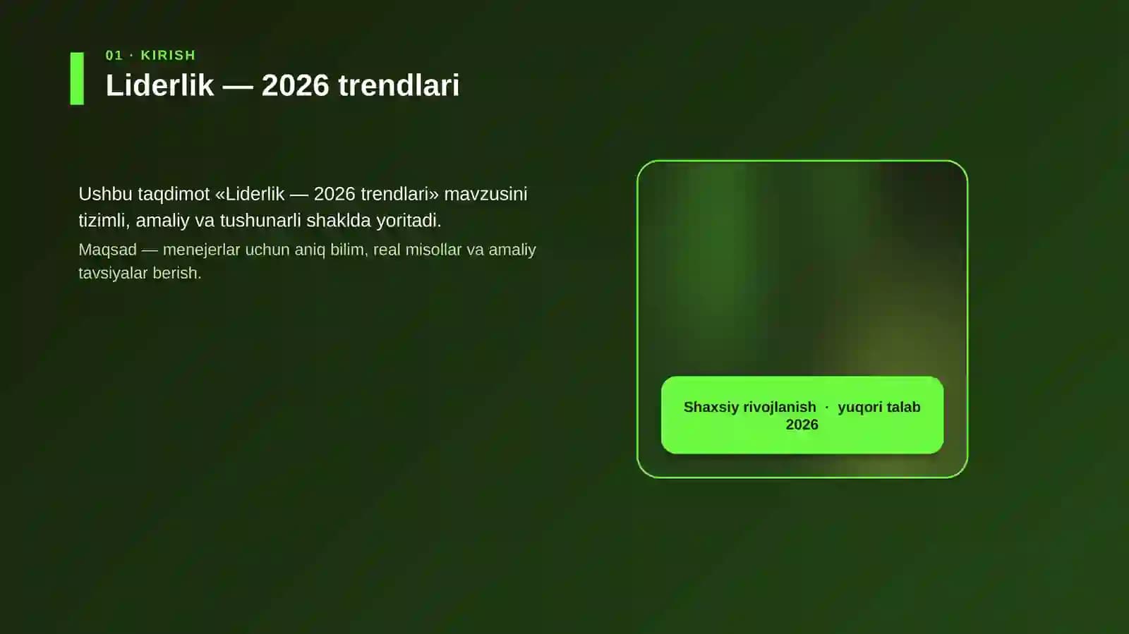 Liderlik — 2026 trendlari