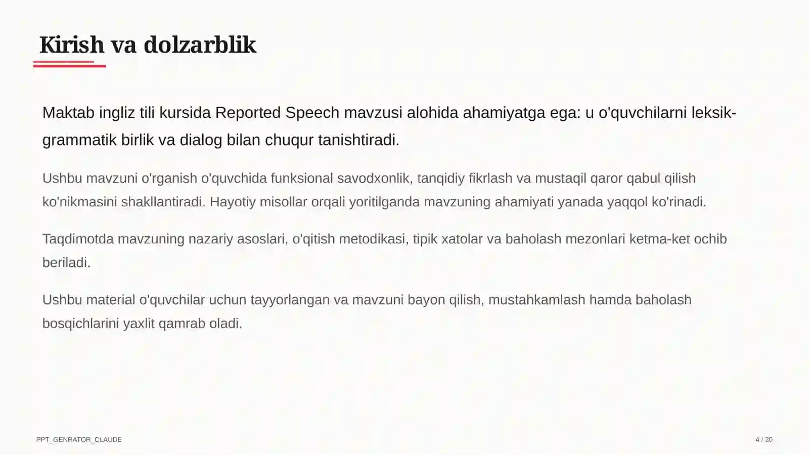 Reported Speech (9-sinf)