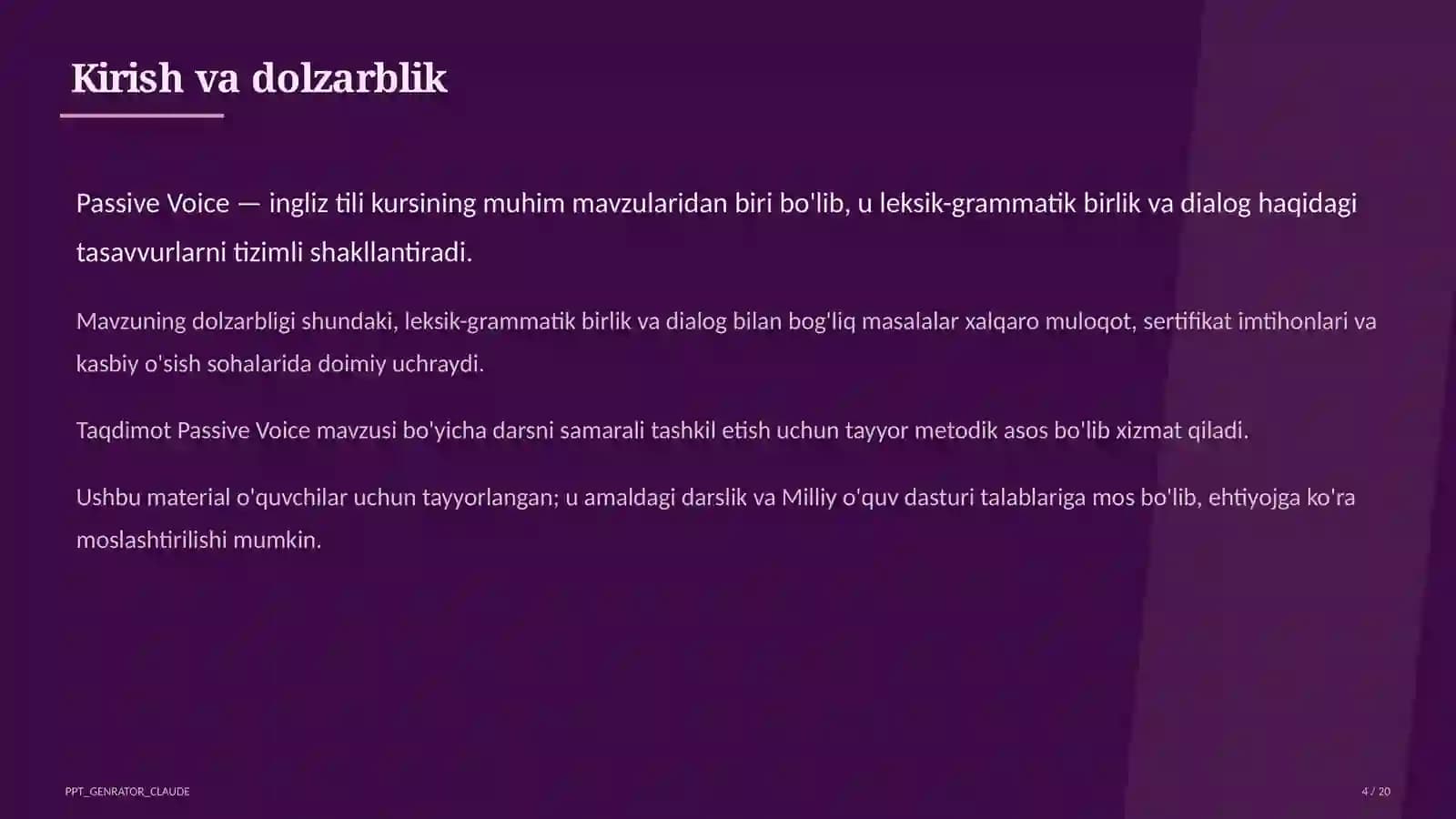 Passive Voice (9-sinf)