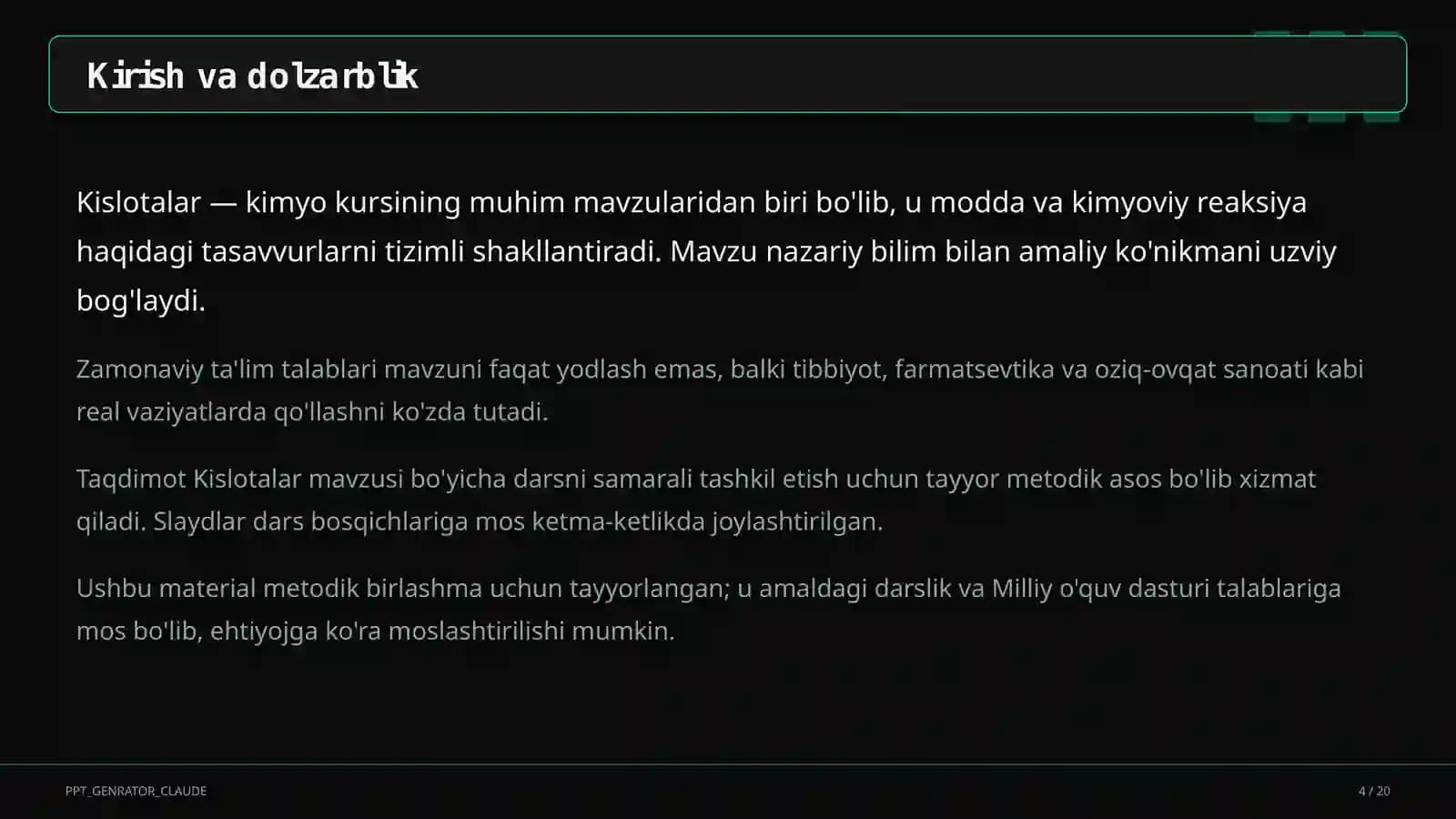 Kislotalar (8-sinf)