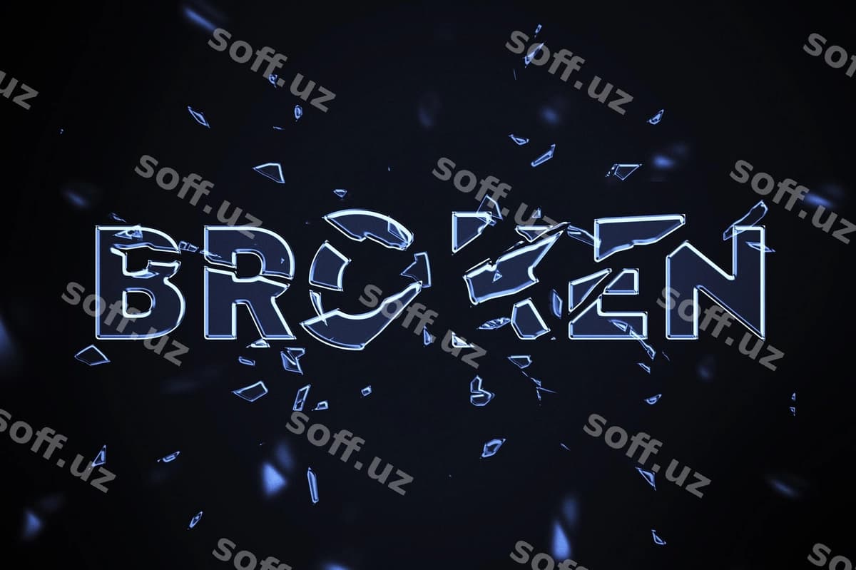 Gloriya steklyannogo teksta effekti | Smashed glass text effect