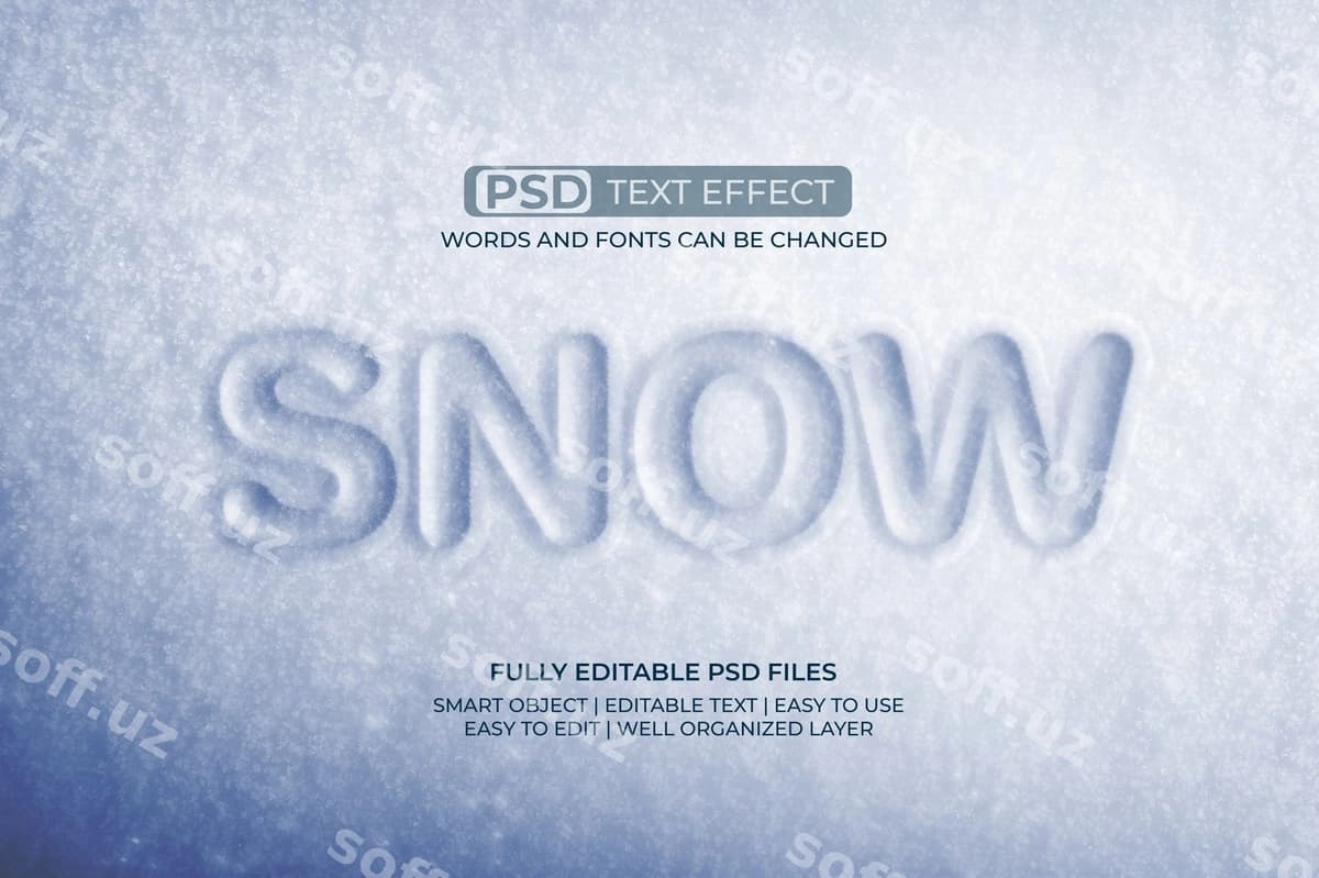 Qarorli matn effekti | Snow text effect