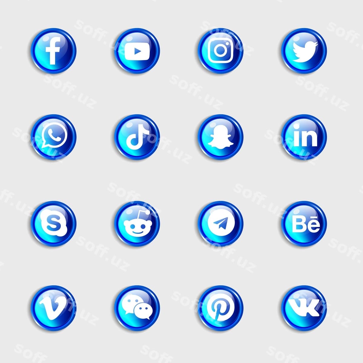 Ijtimoiy tarmoqlar ikonkalar to'plam paketi | Social media icons collection pack
