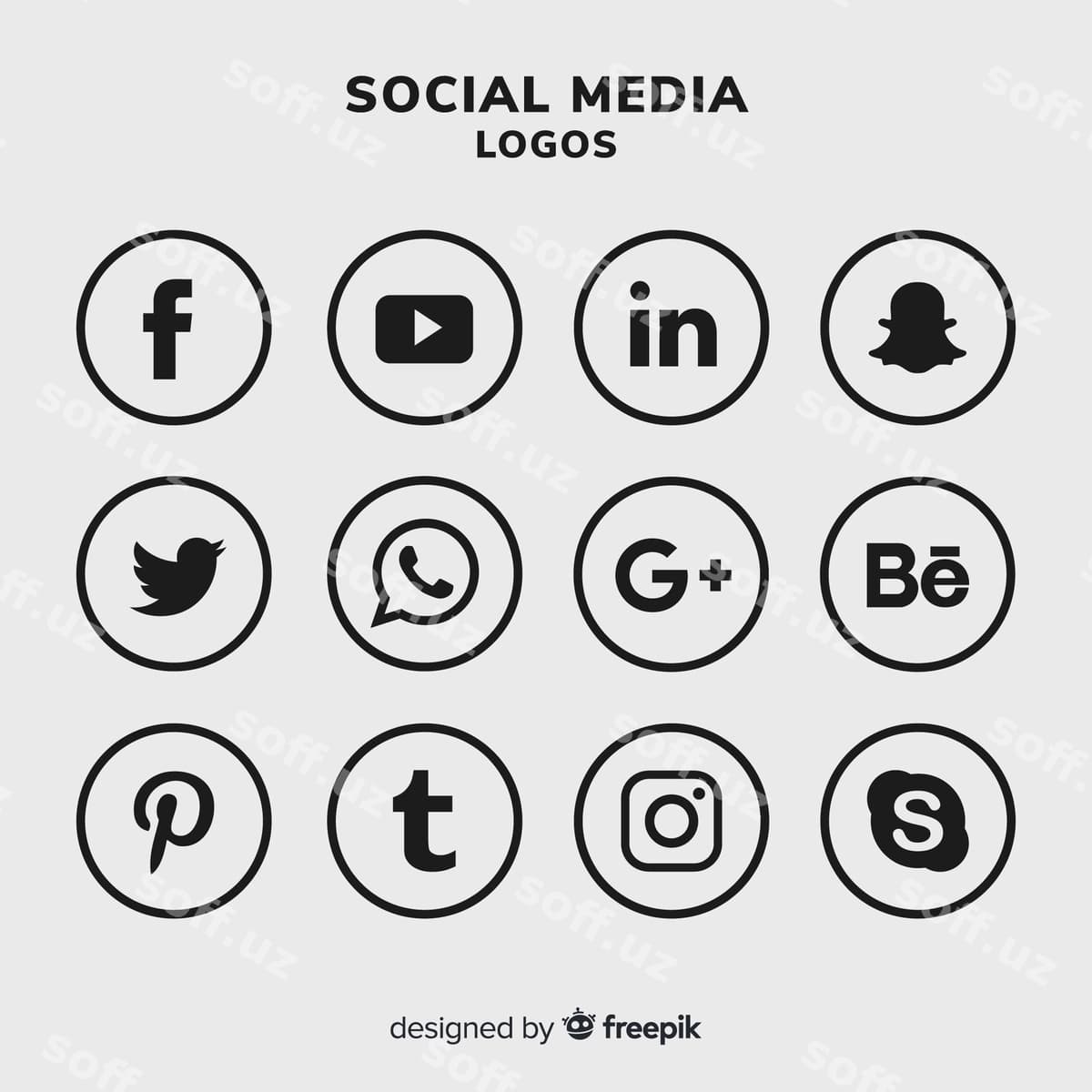 Ijtimoiy media yordamida | Social media logo collection