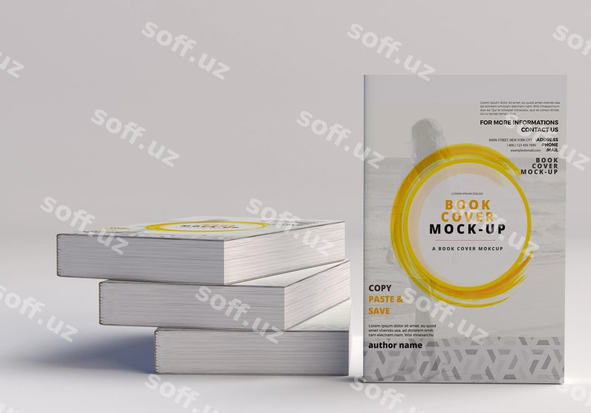 Yumshoq muqova katta kitob mockup | Softcover large book mockup