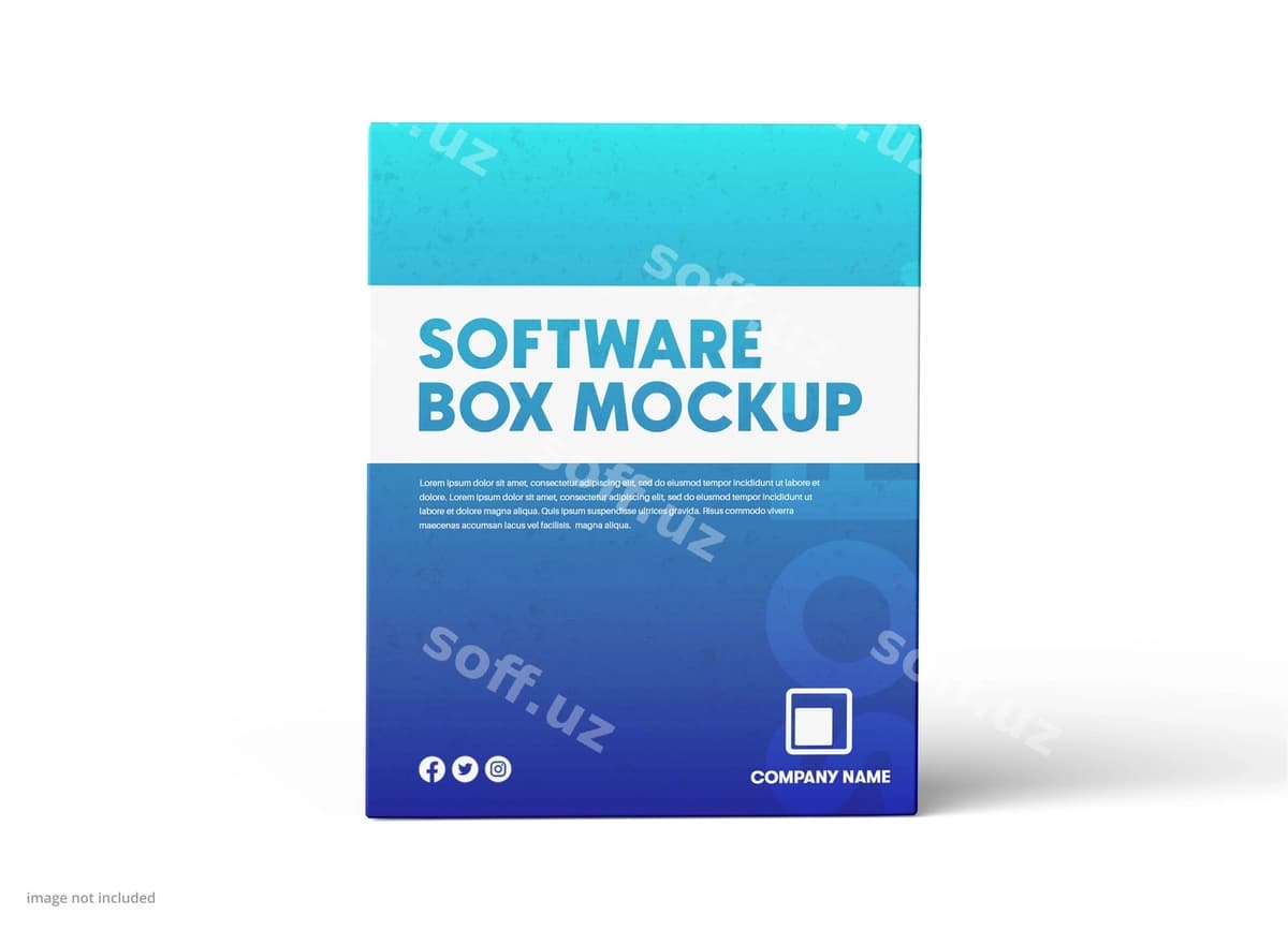Dastur qutisi namunasi | Software box mockup