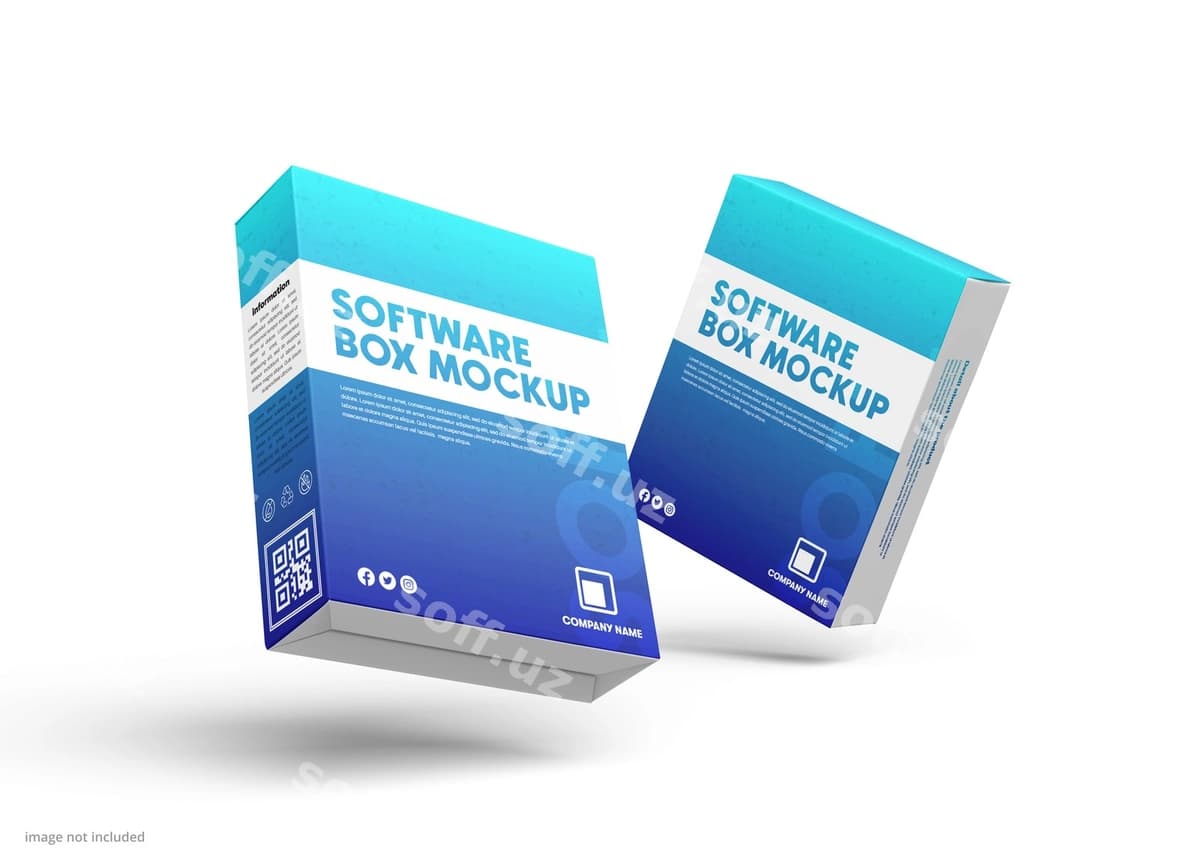 Dastur qutisi namunasi | Software box mockup