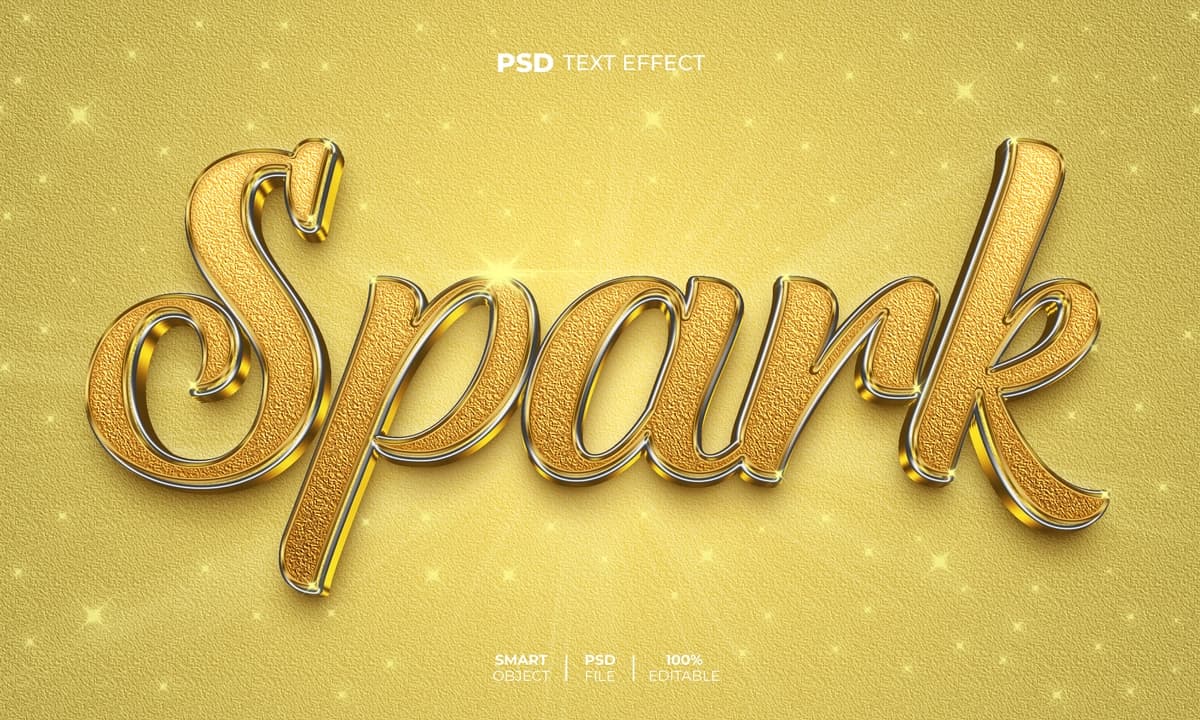 Spark 3D tahrirlanadigan matn effekti | Spark 3d editable text effect