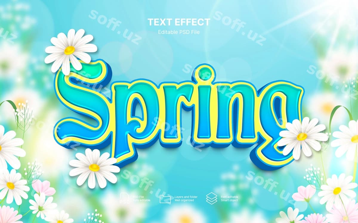 Bahor mavsimi matn effekti | Spring season text effect