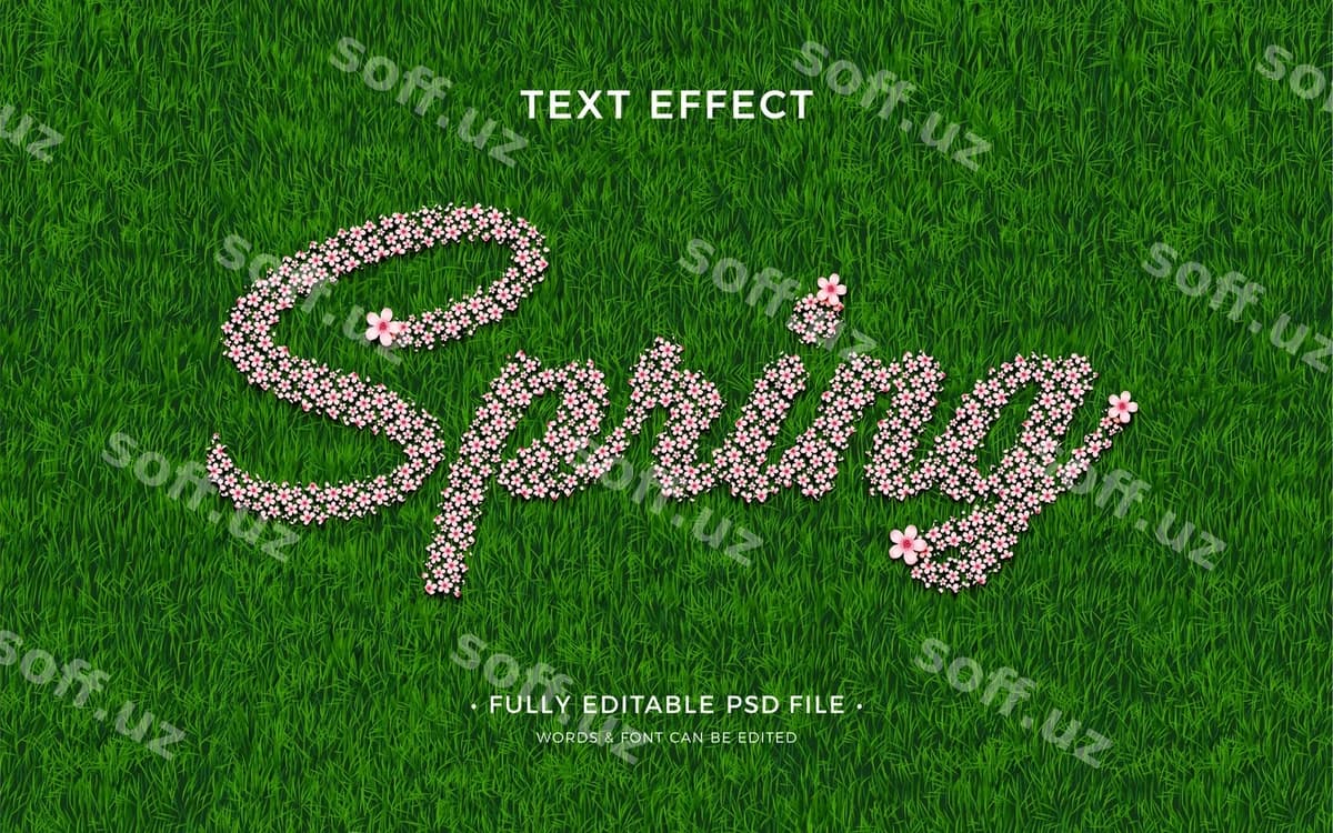 Bahor matn effekti | Spring text effect