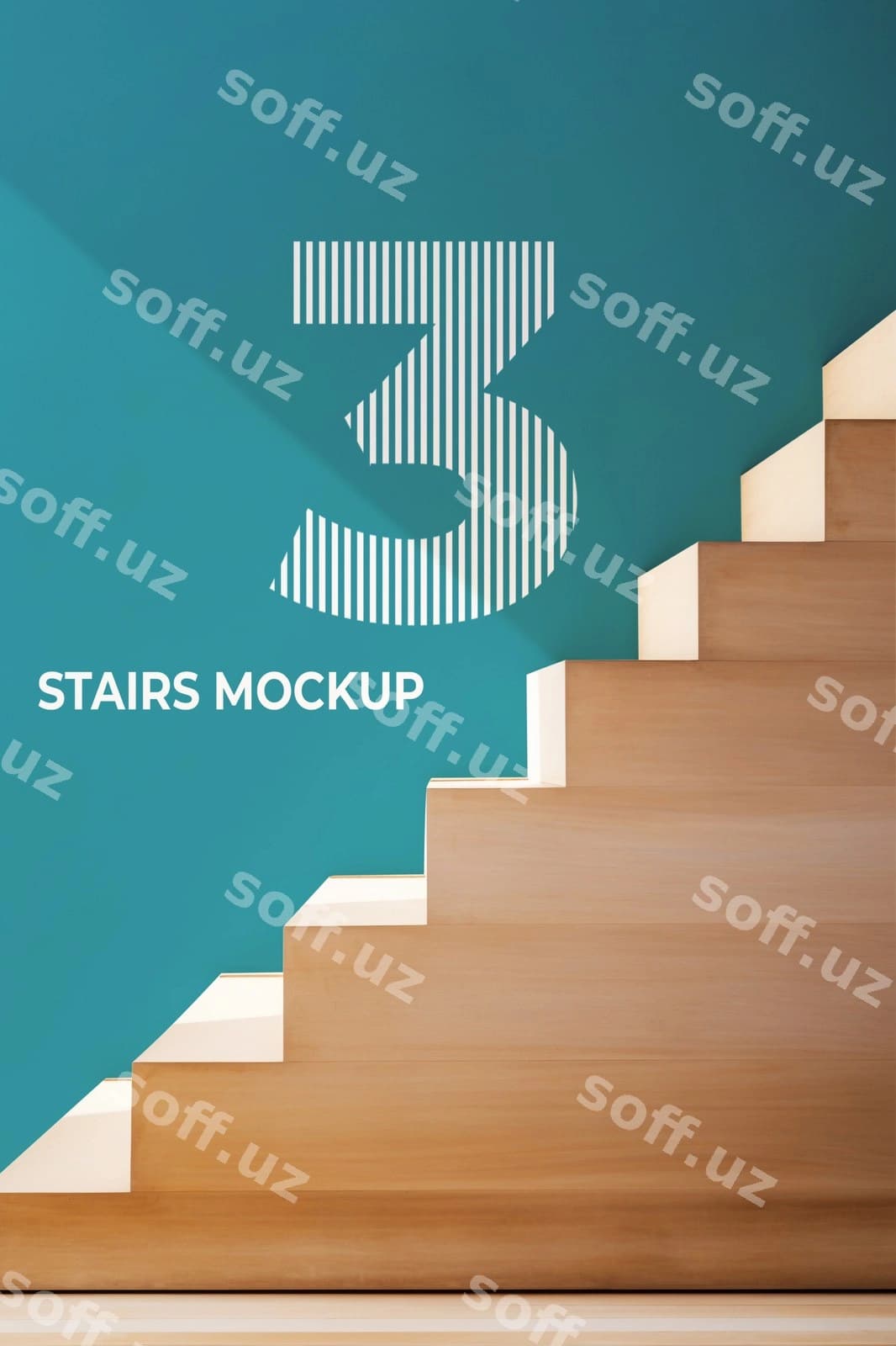 Namuna devor dizaynli chiziqlar | Stairs with mockup wall design