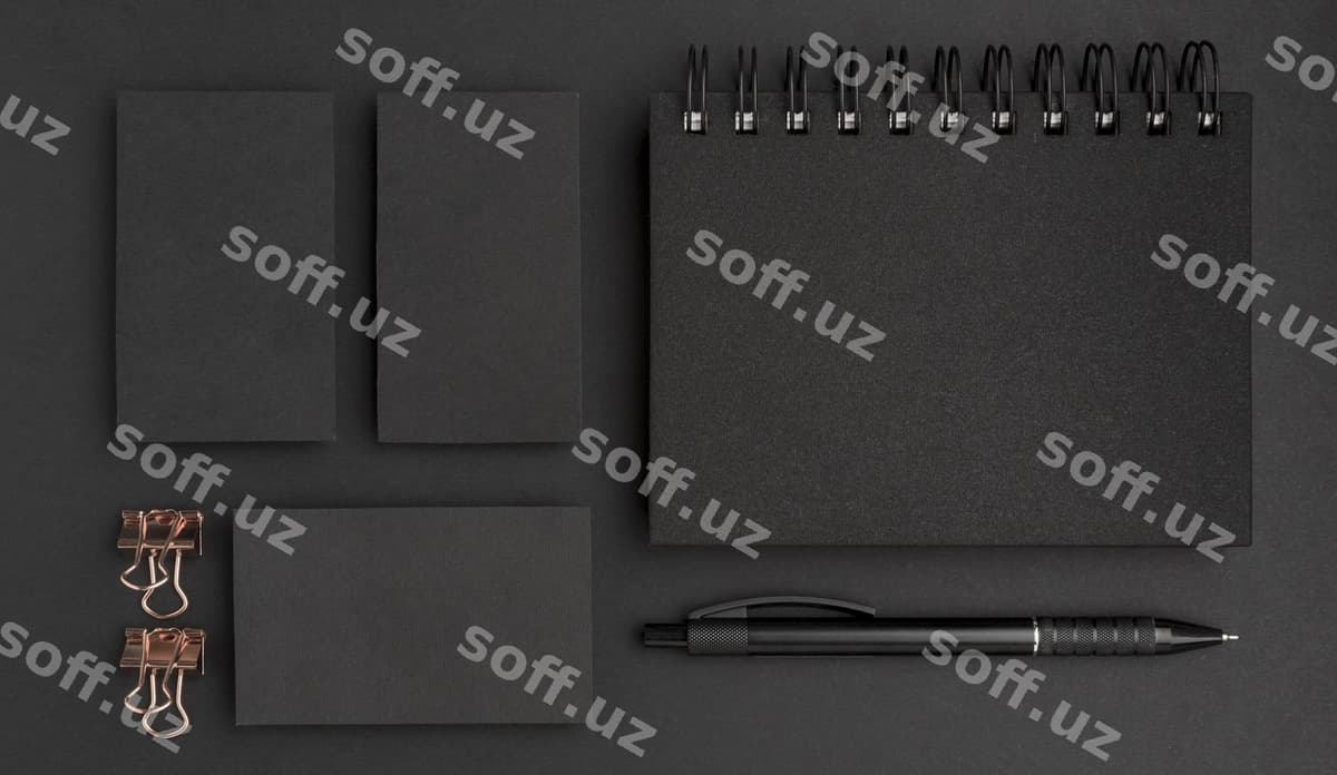 Qozon kitobi qora misdagi namunasi | Stationery dark copper mockup