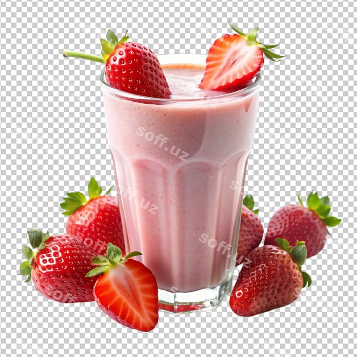 Qulupnay Sheke shaffof fon | Strawberry sheke transparent background