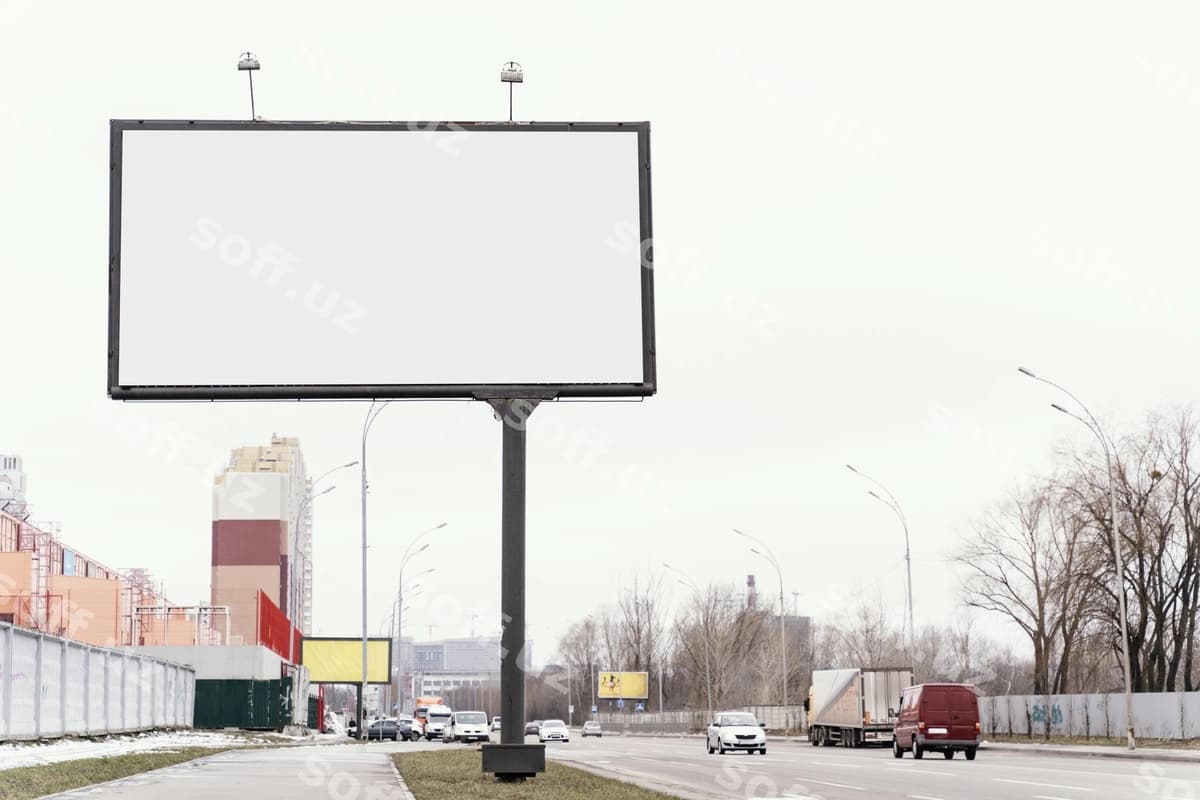 Ko'cha bilbordlari ekrani soxta | Street billboard display mock up