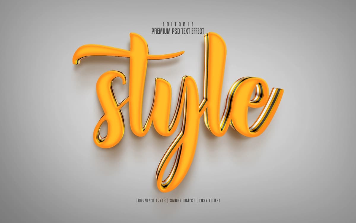 To'liq tahrirlanadigan premium psd matn effekti uslubi | Style fully editable premium psd text effect