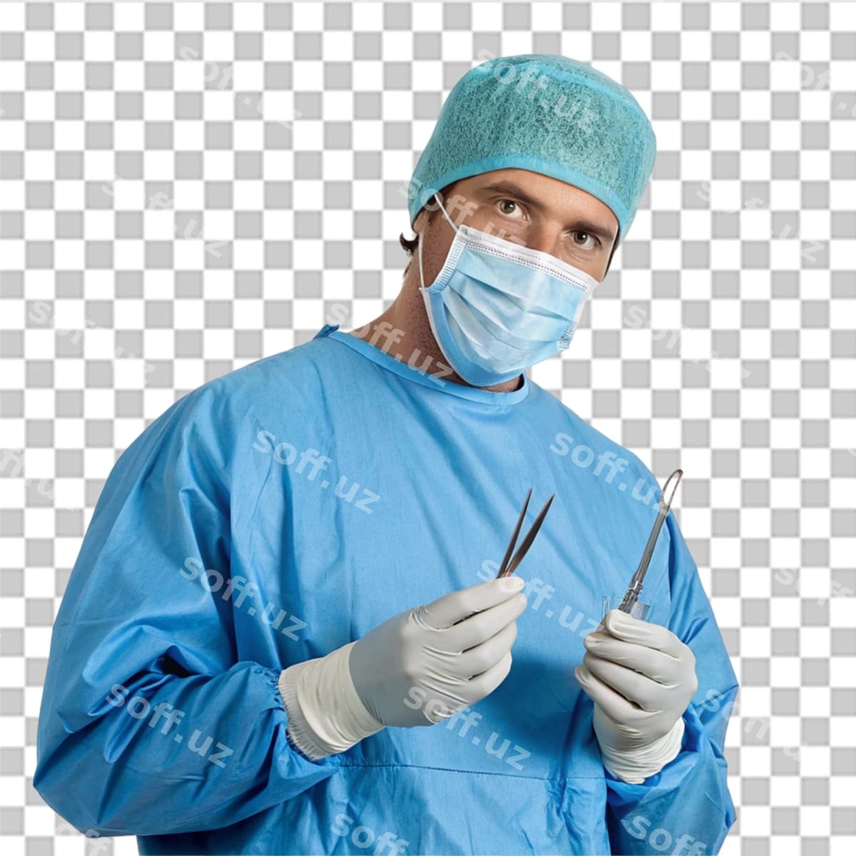 Jarohat tuzuvchi ajralangan shaffof fond | Surgeon isolated transparent background