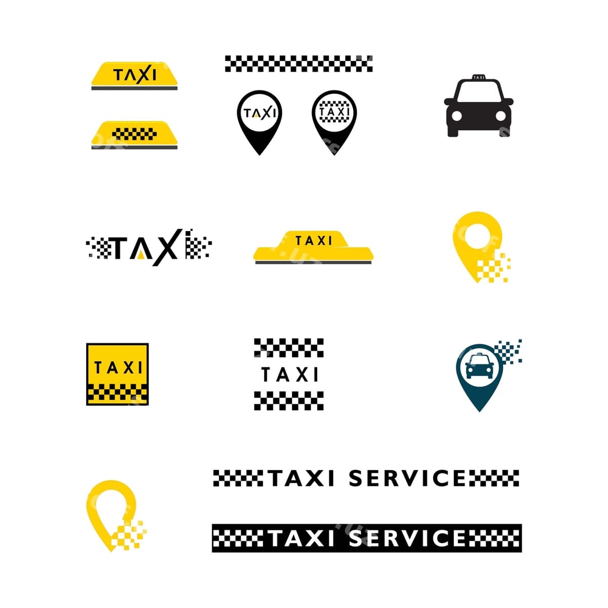 Taksi vektorli piktogramma illyustratsiyasi dizayni | Taxi vector icon illustration design