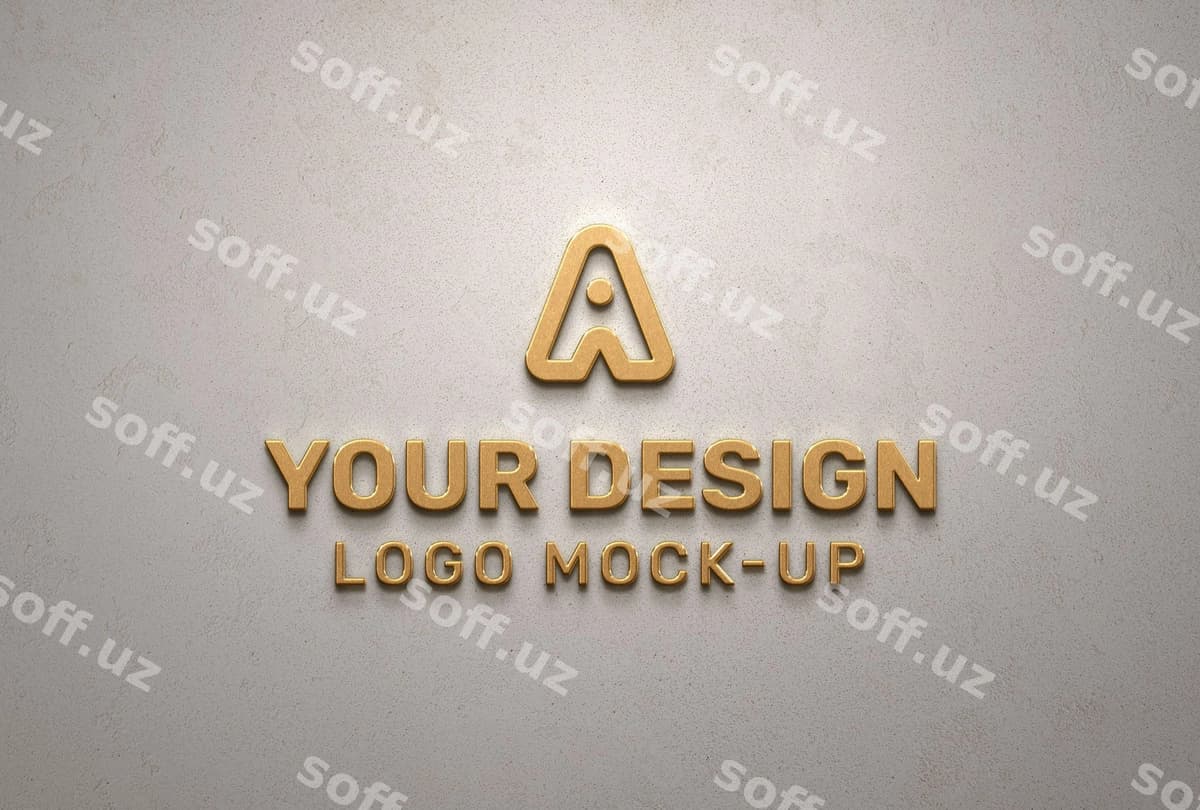 Teksturali devorali logotip effekti dizayni | Textured wall logo effect design