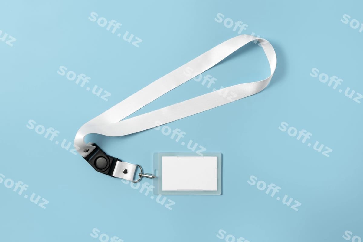 Yuqori ko'rinishdagi lanyard modeli dizayni | Top view lanyard mockup design