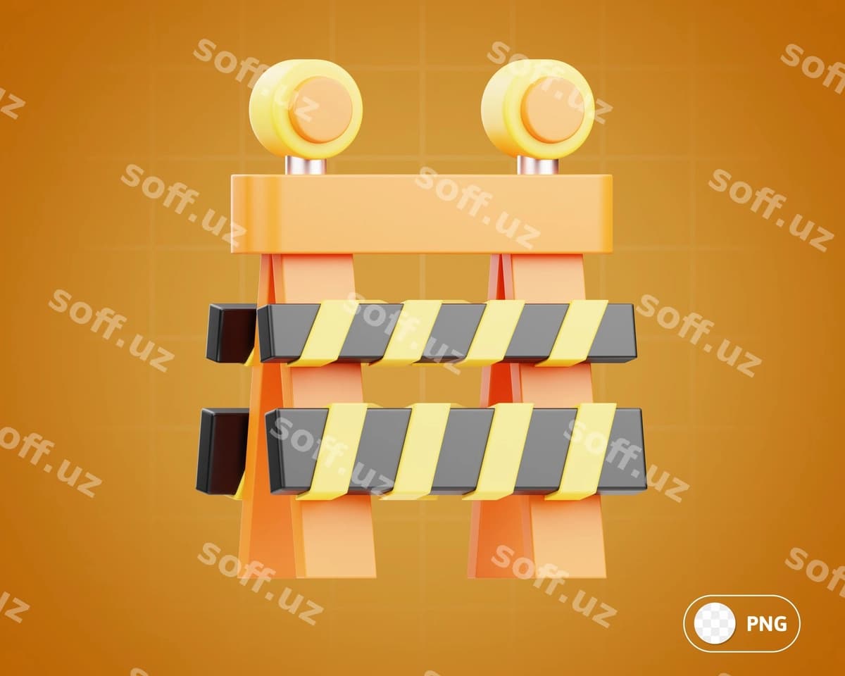 Transport transport zabory 3D illustratsiyasi | Traffic barrier 3d illustration
