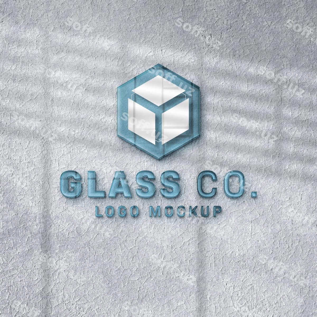 Shaffof 3d logotip mock-up | Translucent 3d logo mock up