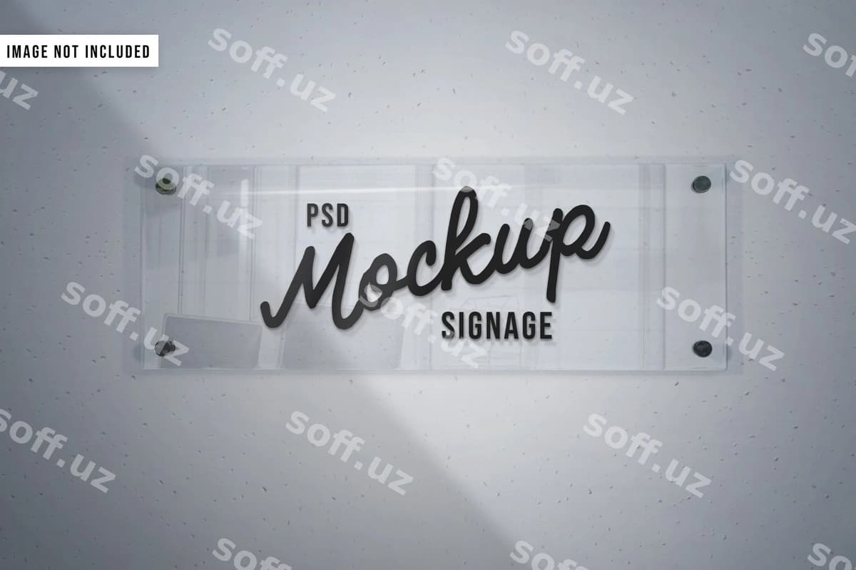 Shaffof akrilik tabela modeli | Transparent acrylic sign mockup