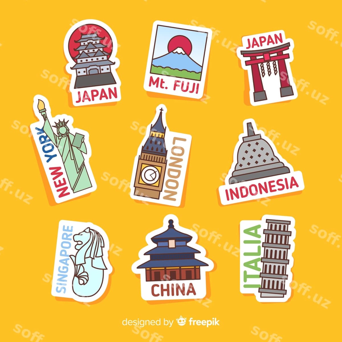Sayohat stiker to'plami | Travel sticker collection