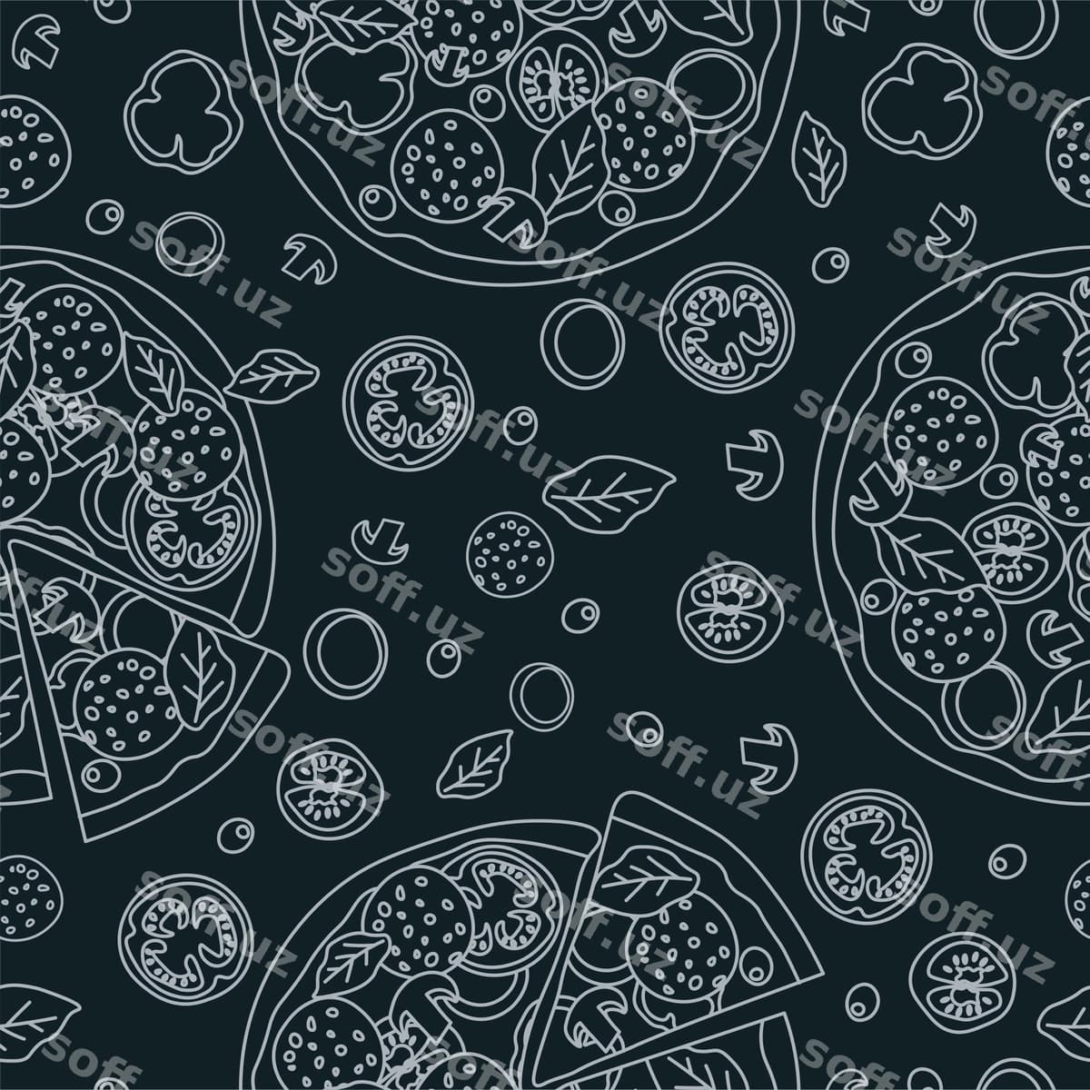 Trendy vektorli pitsa naqshli pitsa | Trendy vector pizza pattern pizzeria