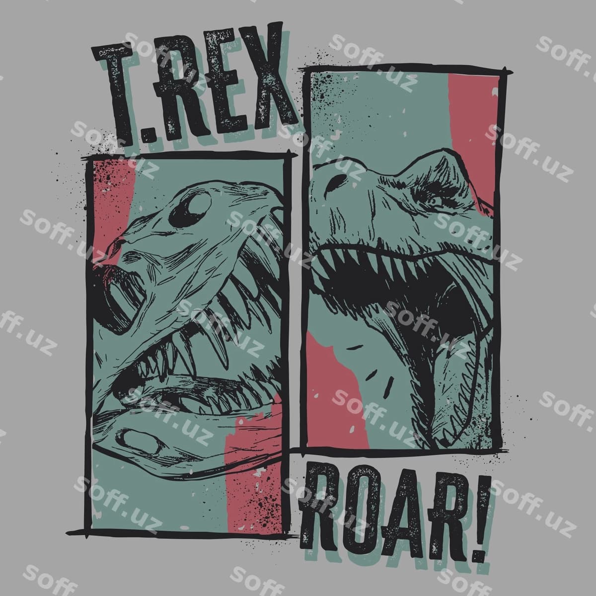 Trex rug' grafik vektor futbolka | Trex roar graphic vector tshirt